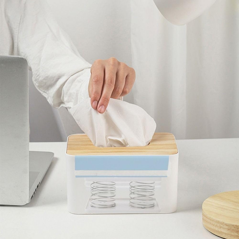 10 pcs Tissue Box Spring - Tissue Holder - Tissue Box Lift - Tissue Box Base Support - Tissue Dispenser - Spring Holder - Napkin Holder - Tissue Storage Box - Bathroom Organizer - Toilet Accessories - Kitchen Gadget - White - 1 Piece - Image 3