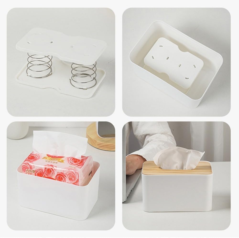 10 pcs Tissue Box Spring - Tissue Holder - Tissue Box Lift - Tissue Box Base Support - Tissue Dispenser - Spring Holder - Napkin Holder - Tissue Storage Box - Bathroom Organizer - Toilet Accessories - Kitchen Gadget - White - 1 Piece - Image 5