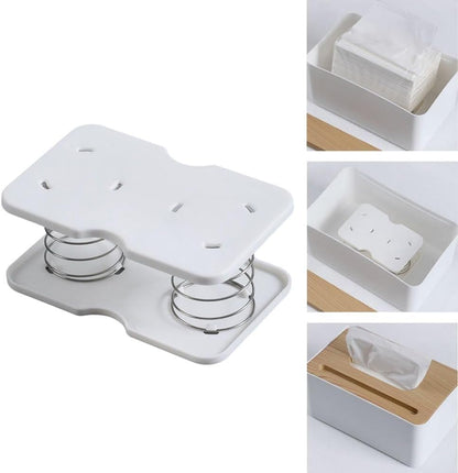 10 pcs Tissue Box Spring - Tissue Holder - Tissue Box Lift - Tissue Box Base Support - Tissue Dispenser - Spring Holder - Napkin Holder - Tissue Storage Box - Bathroom Organizer - Toilet Accessories - Kitchen Gadget - White - 1 Piece - Image 6