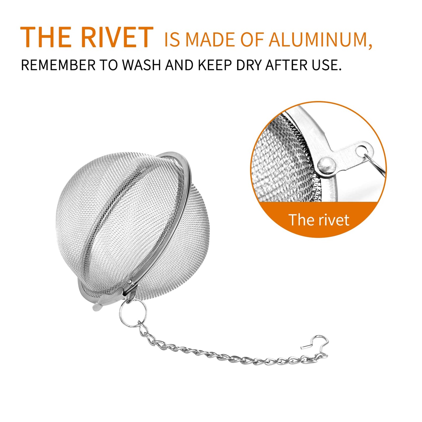 Stainless Steel Tea Egg - Loose Tea Filter - Tea Strainer - Tea Ball - Herb Ball - Spice Filter - Tea Infuser - Reusable Tea Bag - Kitchen Accessories - Gift for Tea Lover - Dishwasher Safe - Teapot Filter - Silver - 2 Pieces - Image 3