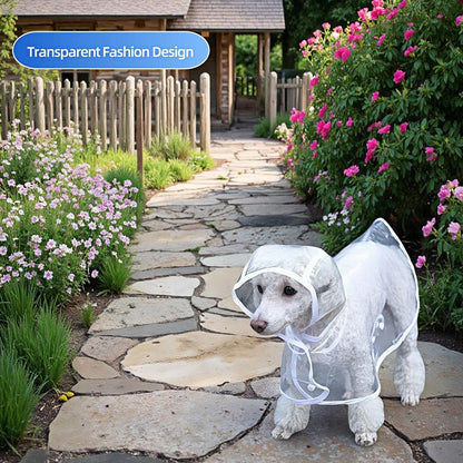 Dog Raincoat - Dog Raincoat - Waterproof Dog Coat - Transparent Rain Poncho - Dog Clothing - Rain Suit - Hooded Jacket - Dog Accessories - Walking Supplies - Dog Supplies - Outdoor Pet - Transparent - 1 Piece - Image 7
