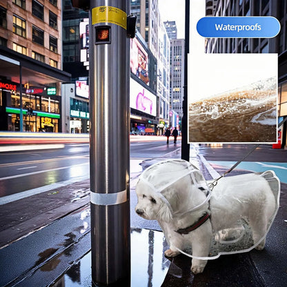 Waterproof Dog Raincoat with Hood, Transparent Lightweight Pet Rain Poncho for Walks, Wet Weather and Outdoor Use, Transparent - Image 8