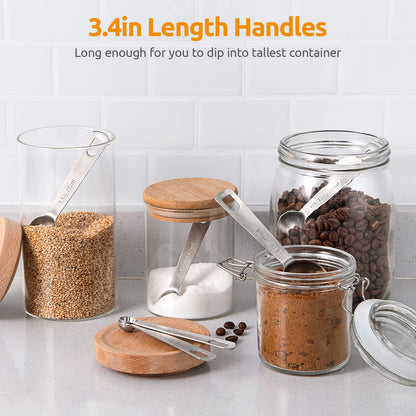 Stainless Steel Measuring Spoons - Measuring Scoop Set - Baking Tools - Kitchen Accessories - Tablespoon and Teaspoon Measure - Coffee Scoop - Stainless Steel - Cookware - Baking Supplies - Dishwasher Safe - Spice Scoops - Silver - 10 Pieces - Image 8