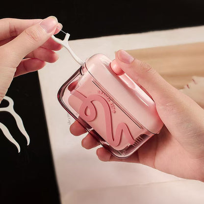 Dental Floss Dispenser - Toothpick Holder - Dental Floss Holder - Automatic Floss Box - Interdental Brush Storage - Travel Case - Oral Care - Bathroom Accessories - Portable - Refillable - Travel Size - Toiletries - Pink - 1 Piece - Image 3