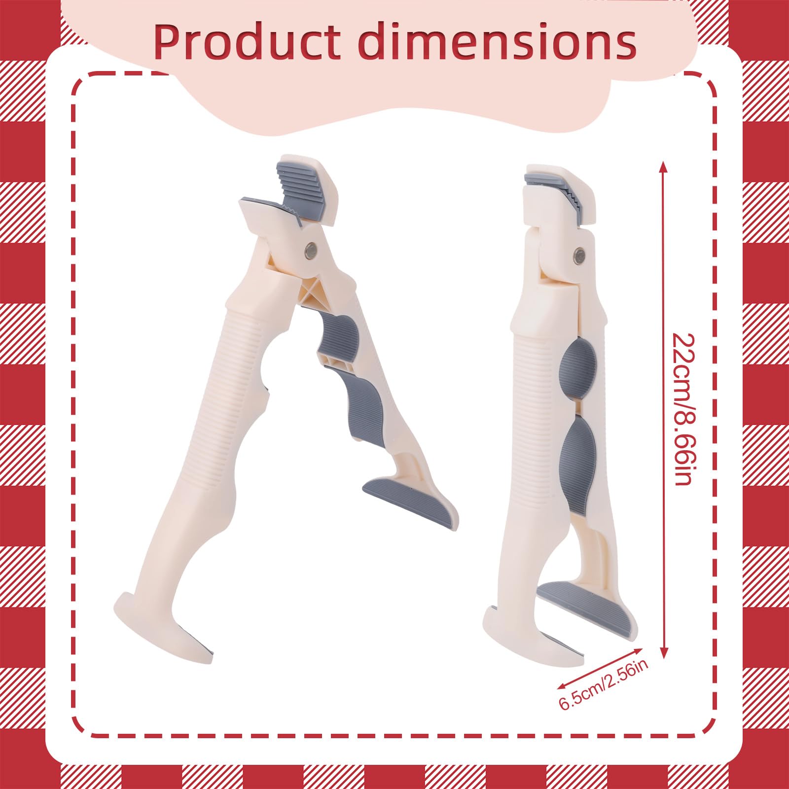 Pan Handle - Plate Tongs - Bowl Tongs - Hot Dish Gripper - Airfryer Accessories - Anti-Scorch Clip - Oven Glove Alternative - Microwave Aid - Kitchen Gadget - Heat Resistant - Anti-Slip - Pan Lifter - Beige - 2 Pieces - Image 2