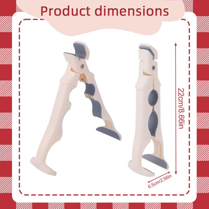 Pan Handle - Plate Tongs - Bowl Tongs - Hot Dish Gripper - Airfryer Accessories - Anti-Scorch Clip - Oven Glove Alternative - Microwave Aid - Kitchen Gadget - Heat Resistant - Anti-Slip - Pan Lifter - Beige - 2 Pieces - Image 2