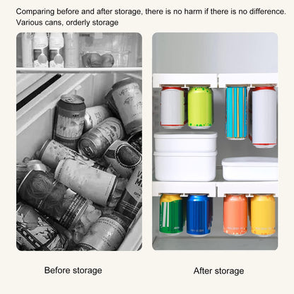 Can Holder Fridge - Fridge Organizer Hanging - Soda Can Rack - Beer Holder - Fridge Storage Rack - Hanging Drawer - Beverage Dispenser - Space Saving - Kitchen Accessories - Bottle Holder - Storage System - White - 1 Piece - Image 7