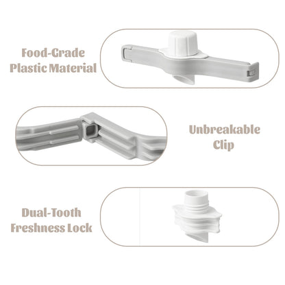 Spout Clips - Food Clips - Bag Closers - Kitchen Accessories - Bag Clips - Food Keepers - Clip with Cap - Airtight Storage - Coffee Clip - Pantry Organizer - Dosing Aid - Gray - Pack of 4 - Image 4