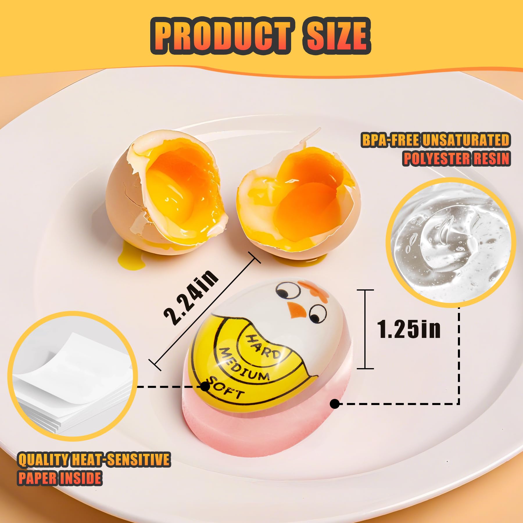 Egg Timer - Cook Along Egg Timer - Kitchen Timer - Egg Timer - Color Change Indicator - Heat Sensitive Sensor - Boil Eggs - Kitchen Gadget - Hard Medium Soft - Kitchen Accessories - Cooking Aid - Funny Gift - Pink - 2 Pieces - Image 6