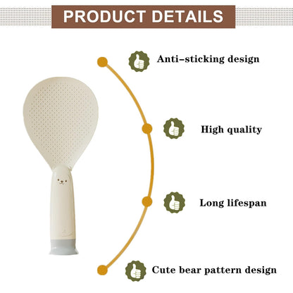 Rice Spoon - Standing Serving Spoon - Rice Scoop - Non-Stick - Rice Cooker Accessories - Potato Spoon - Kitchen Gadget - Sushi Making - Serving Cutlery - Heat Resistant - Dishwasher Safe - Kitchen Utensils - Beige - 2 Pieces - Image 3