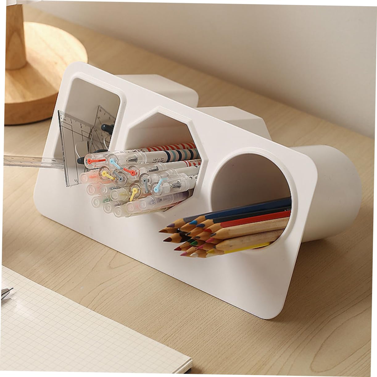 Desk Organizer - Pen Tray - Makeup Brush Holder - Desk Accessories - Pen Holder - Hanging Storage Tray - Office Supplies - Cosmetics Organizer - Space Saving - School Supplies - Table Organizer - Black - 1 Piece - Image 6