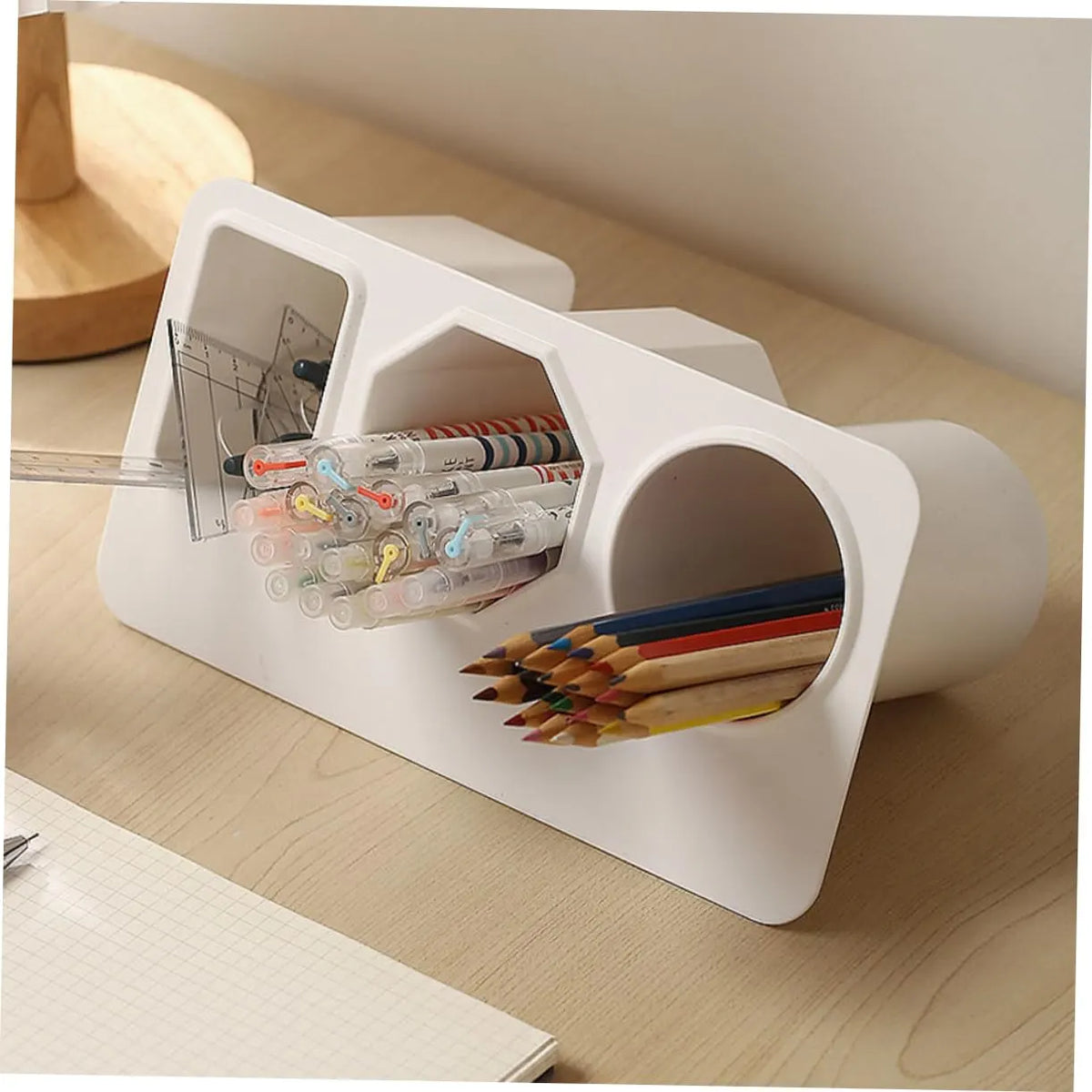 Desk Organizer - Pen Tray - Makeup Brush Holder - Desk Accessories - Pen Holder - Hanging Storage Tray - Office Supplies - Cosmetics Organizer - Space Saving - School Supplies - Table Organizer - Black - 1 Piece - Image 6