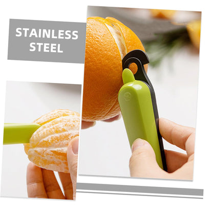 Orange Peeler - Citrus Peeler - Fruit Peeler - Kitchen Tool - Grapefruit Opener - Peel Remover - Plastic Peeling Knife - Kitchen Accessories - Citrus Fruit Tool - Handy Kitchen Utensils - Fruit Preparation - Mandarin Peeler - Yellow and Green - 2 Pieces - Image 4