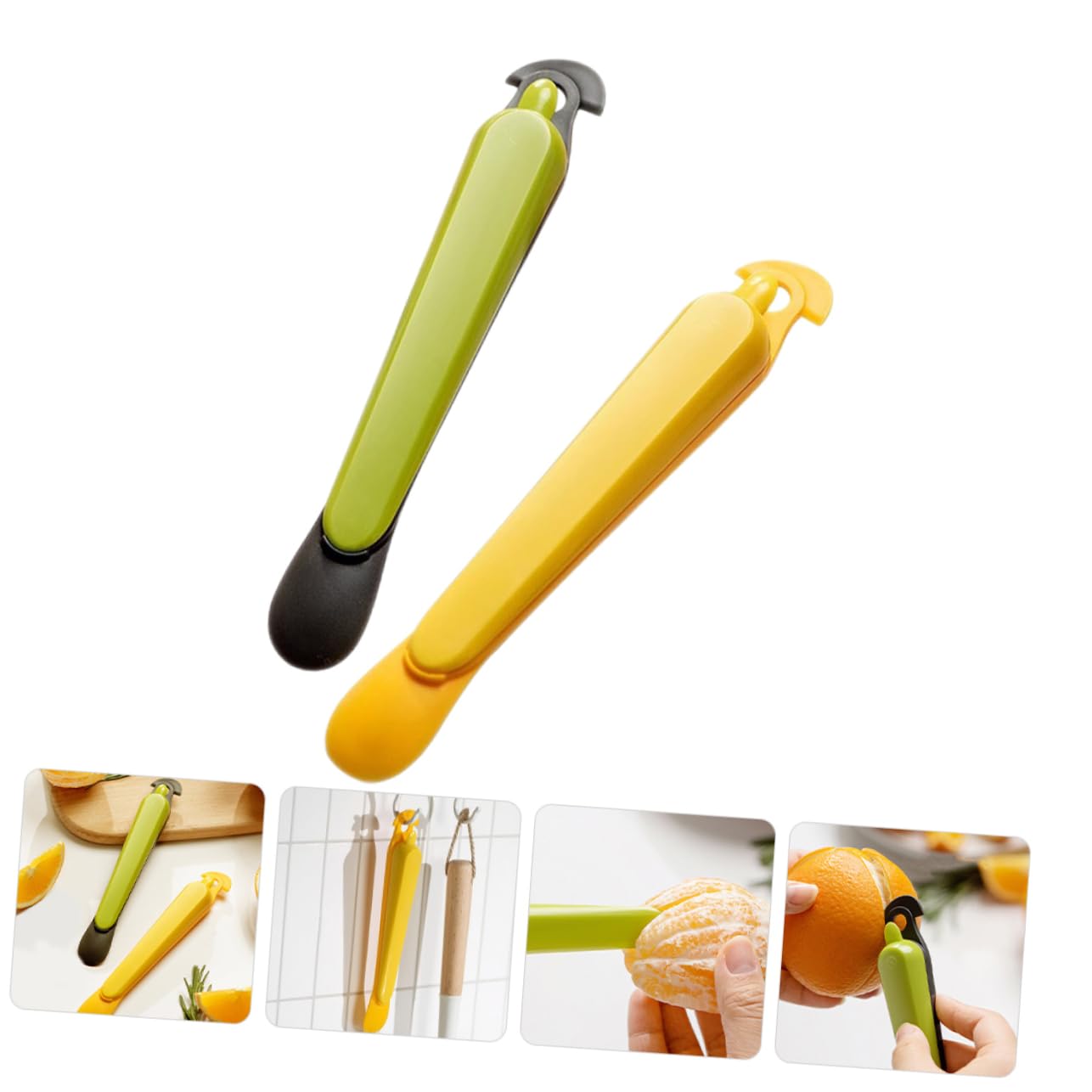 Orange Peeler - Citrus Peeler - Fruit Peeler - Kitchen Tool - Grapefruit Opener - Peel Remover - Plastic Peeling Knife - Kitchen Accessories - Citrus Fruit Tool - Handy Kitchen Utensils - Fruit Preparation - Mandarin Peeler - Yellow and Green - 2 Pieces - Image 5