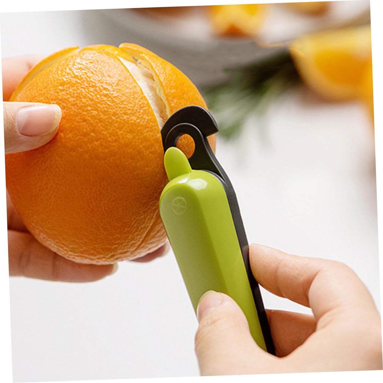 Orange Peeler - Citrus Peeler - Fruit Peeler - Kitchen Tool - Grapefruit Opener - Peel Remover - Plastic Peeling Knife - Kitchen Accessories - Citrus Fruit Tool - Handy Kitchen Utensils - Fruit Preparation - Mandarin Peeler - Yellow and Green - 2 Pieces - Image 8