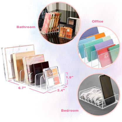 Makeup Organizer - Eyeshadow Palette Holder - Cosmetics Storage - Drawer Organizer - Letter Stand - Desk Accessories - Makeup Box - Bathroom Storage System - Sorting Tray - Acrylic Holder - Transparent - 1 Piece - Image 2