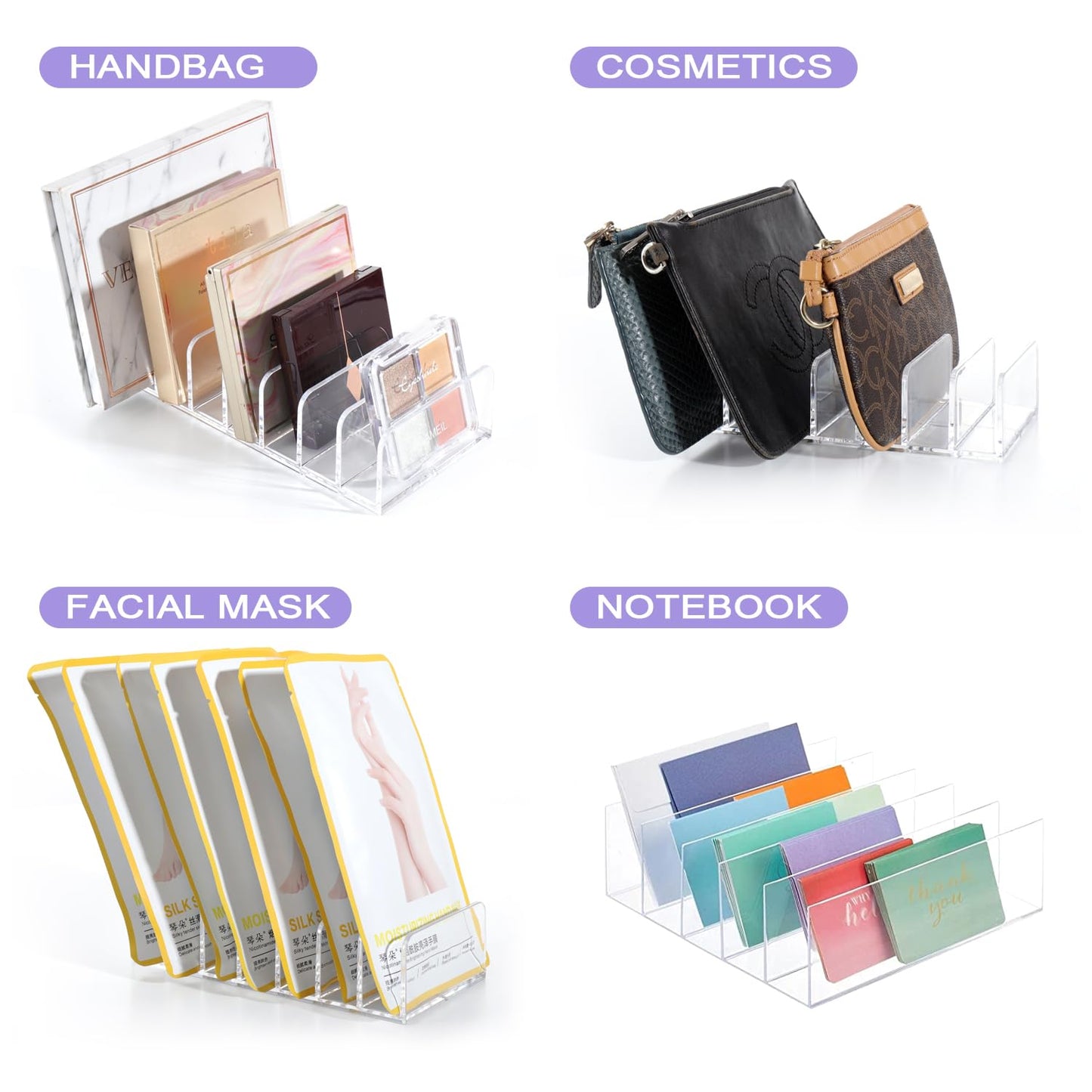 Makeup Organizer - Eyeshadow Palette Holder - Cosmetics Storage - Drawer Organizer - Letter Stand - Desk Accessories - Makeup Box - Bathroom Storage System - Sorting Tray - Acrylic Holder - Transparent - 1 Piece - Image 5