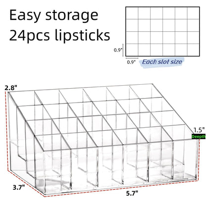 Makeup Organizer - Lipstick Holder - Cosmetics Storage - Nail Polish Display - Drawer Organizer - Lip Gloss Holder - Bathroom Accessories - Acrylic Holder - Essential Oil Rack - Mascara Storage Box - Sorting Tray - Transparent - 1 Piece - Image 2
