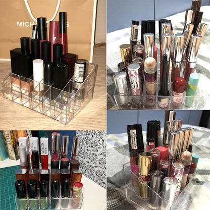 Makeup Organizer - Lipstick Holder - Cosmetics Storage - Nail Polish Display - Drawer Organizer - Lip Gloss Holder - Bathroom Accessories - Acrylic Holder - Essential Oil Rack - Mascara Storage Box - Sorting Tray - Transparent - 1 Piece - Image 4