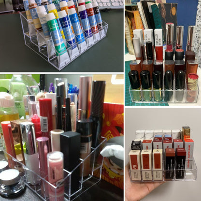 Makeup Organizer - Lipstick Holder - Cosmetics Storage - Nail Polish Display - Drawer Organizer - Lip Gloss Holder - Bathroom Accessories - Acrylic Holder - Essential Oil Rack - Mascara Storage Box - Sorting Tray - Transparent - 1 Piece - Image 5