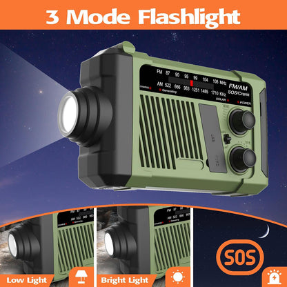 Wind-up Radio - Solar Radio - World Receiver - Portable Radio - Flashlight with Dynamo - Powerbank Function - Camping Radio - Outdoor Gadgets - Rechargeable Flashlight - USB Charger - FM AM Receiver - Hiking - Orange - 1 Piece - Image 4