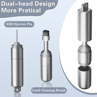 SIM card ejector—Earphone cleaning pen—Keychain cleaner—Mobile phone earphone cleaner—Bluetooth cleaner—Earbud cases—SIM card ejector—SIM eject pin—2-in-1 EDC eject pin reset tool (without carabiner) - Image 2