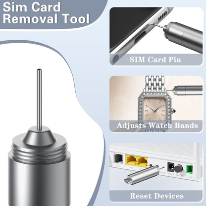 SIM card ejector—Earphone cleaning pen—Keychain cleaner—Mobile phone earphone cleaner—Bluetooth cleaner—Earbud cases—SIM card ejector—SIM eject pin—2-in-1 EDC eject pin reset tool (without carabiner) - Image 3