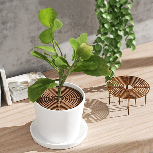 2 Pack Plant Protection Grids, Anti-Dig Pot Covers to Keep Cats from Soil and Protect Indoor Plants, Brown - Image 2