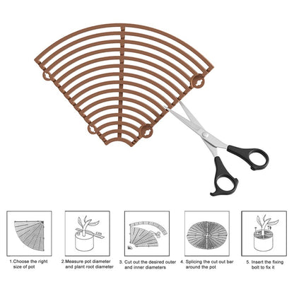 Plant Protector - Flower Pot Grid - Anti-dig Mat - Root Protection - Cat-Repellent Grid - Ground Cover Plant - Flower Pot Security - Gardening - Pet-Proof - Protection Against Cats - Plant Grid - Ground Grid - Brown - 2 Pieces - Image 3