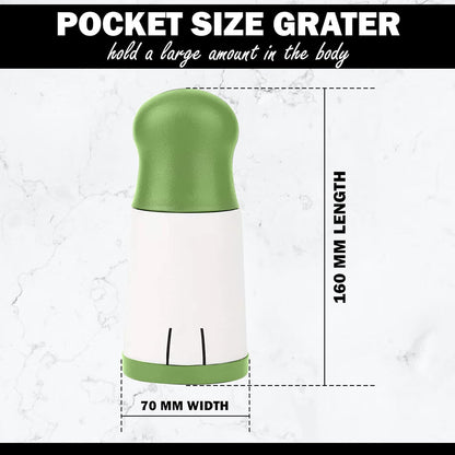 Cheese Mill - Cheese Grater - Parmesan Grater - Herb Mill - Manual Grater - Nut Grinder - Chocolate Grater - Kitchen Aid - Rotating Grater - Kitchen Utensils - Stainless Steel Blades - Hard Cheese Mill - Dishwasher Safe - White and Green - 1 Piece - Image 5