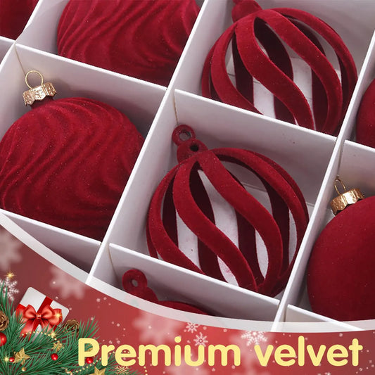 Velvet Christmas Baubles for Tree Decorating, Shatter-Resistant Festive Ornaments with Soft Fabric Finish for Home Decor - Image 4