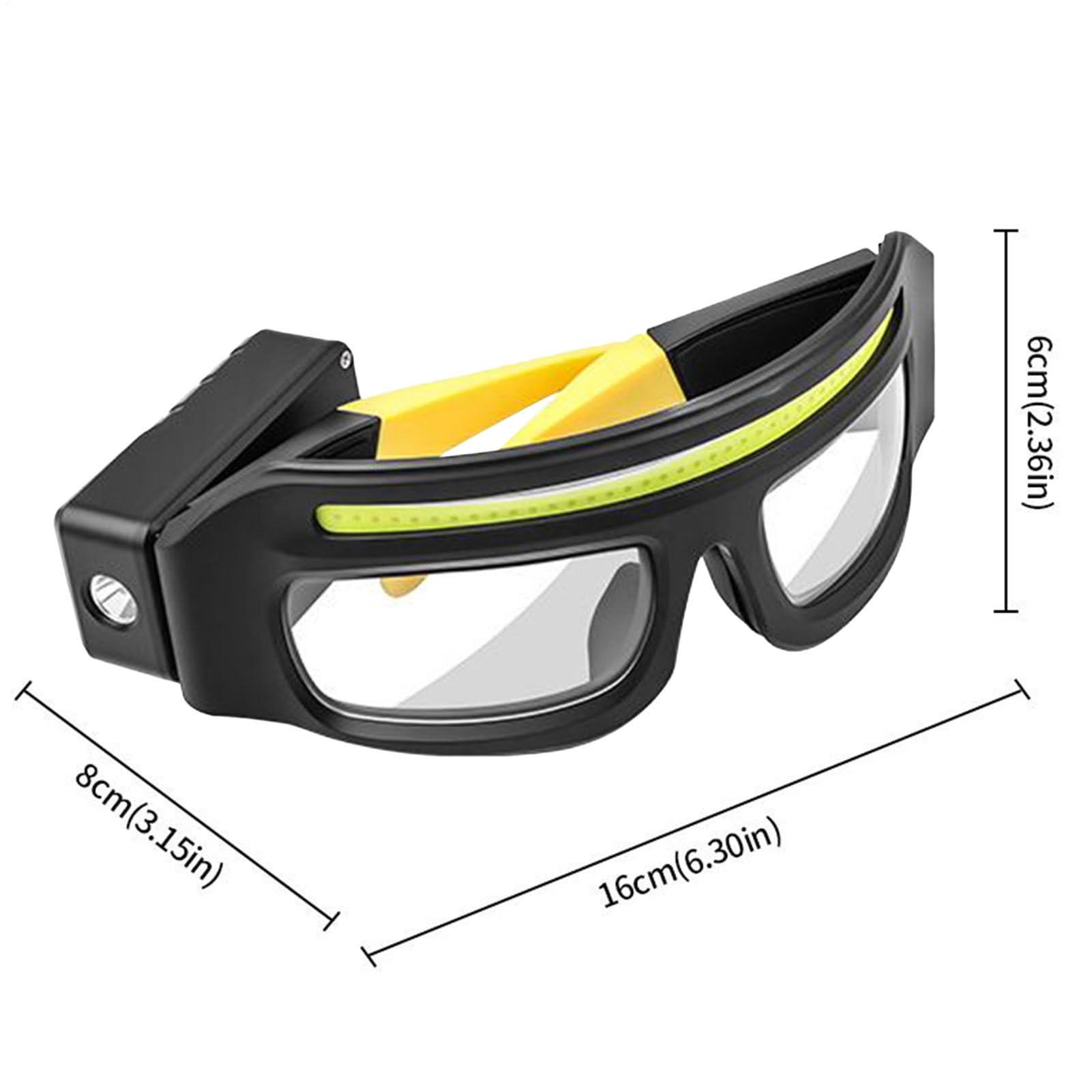 Rechargeable LED Headlamp - Safety Glasses with Light - Reading Lamp - Flashlight - Work Glasses - Walking Light Running - DIY Gift for Men - Glasses with Light - Night Glasses - Camping Lamp - Fishing - USB Rechargeable Headlamp - Black - 1 Piece - Image 2