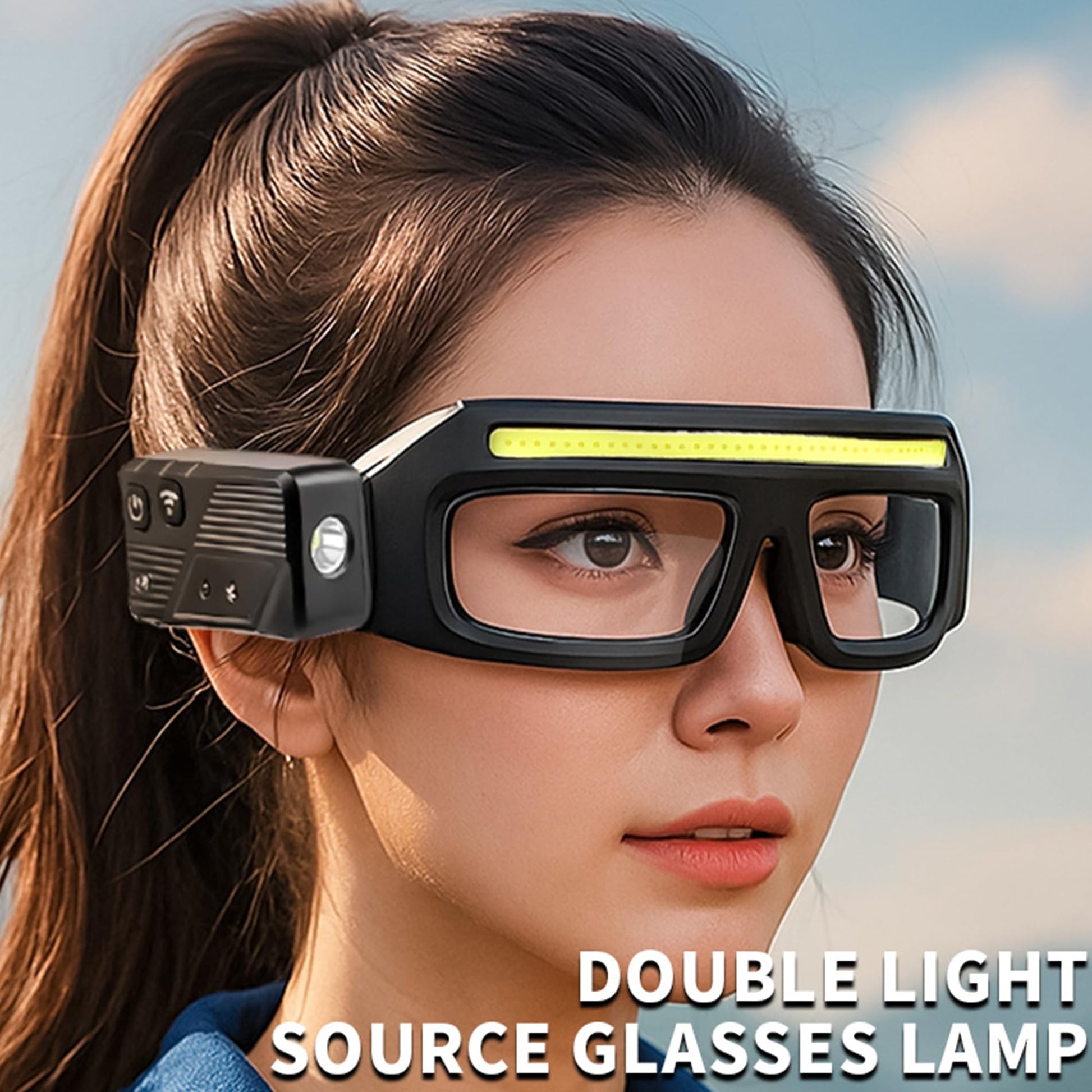 Rechargeable LED Headlamp - Safety Glasses with Light - Reading Lamp - Flashlight - Work Glasses - Walking Light Running - DIY Gift for Men - Glasses with Light - Night Glasses - Camping Lamp - Fishing - USB Rechargeable Headlamp - Black - 1 Piece - Image 6