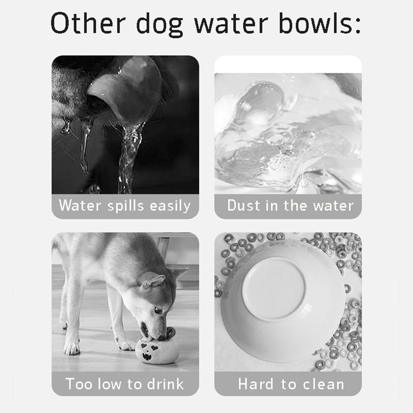 Dog Drinking Bowl - Cat Water Bowl - Anti-Spill Drinking Bowl - Dog Accessories - Anti-Spill - Splash-Proof - Floating Bowl - Travel Drinking Bowl - For Car - Cats - Puppy - Water Dispenser - Pet Gift - Anti-Slobber - Square - Gray - 1 Piece - Image 5