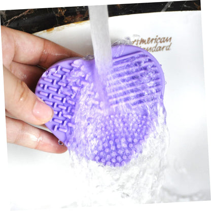 Makeup Brush Cleaner - Brush Cleaner - Brush Cleaner - Makeup Sponge - Cosmetic Accessories - Dry Cleaning Sponge - Brush Cleaning - Silicone Cleaning Mat - Beauty Gadget - Gift for Women - Heart-shaped - Pink and Purple - 2 Pieces - Image 8