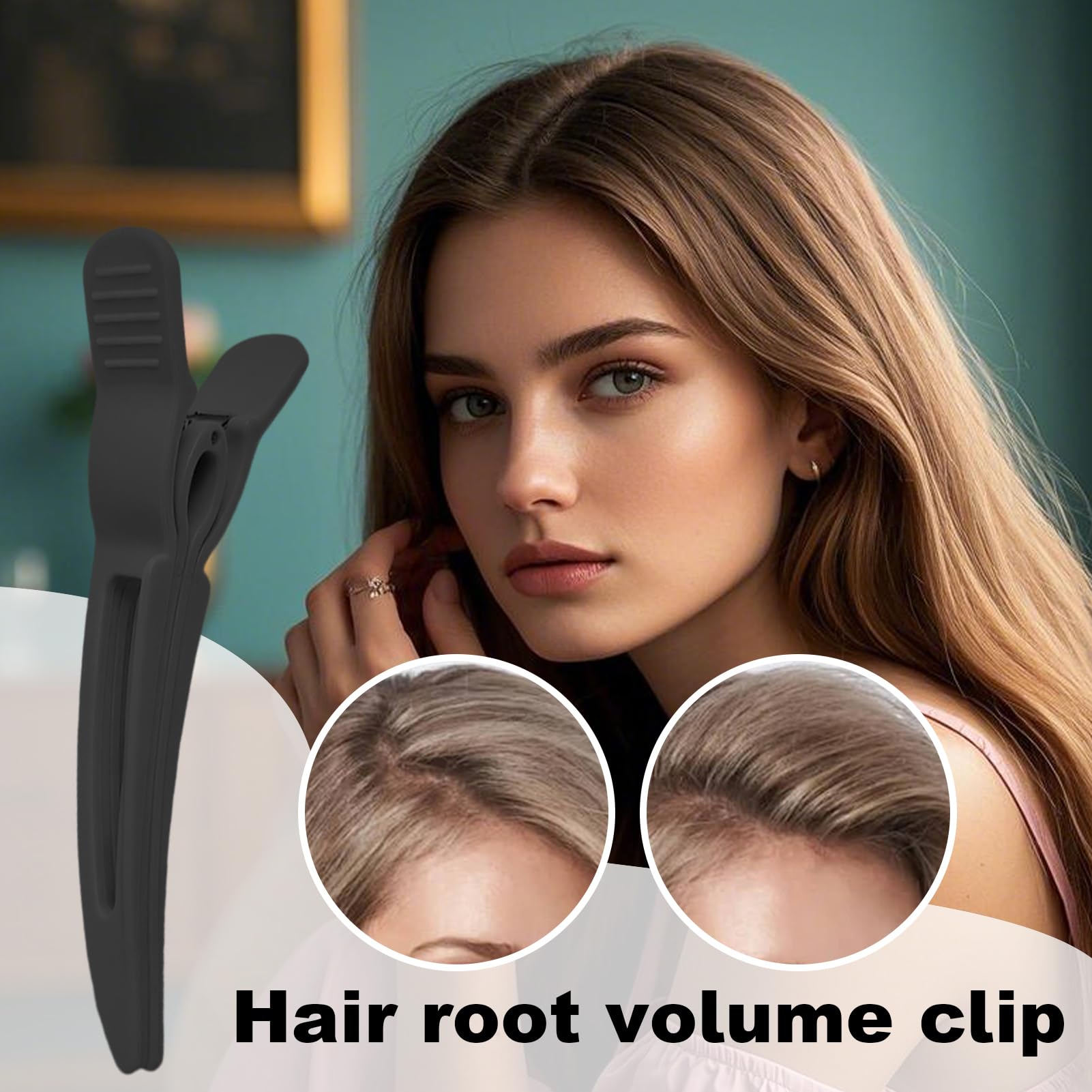 Hair Clips - Curlers - Volume Hair - Hair Clips - Hair Accessories Women - Parting Clips - Hair Root Clip - Pony Curler - Styling Tool - Curly Girl Method - Hairdressing Supplies - Professional - Black, Pink, and Beige - 3 Pieces - Image 2