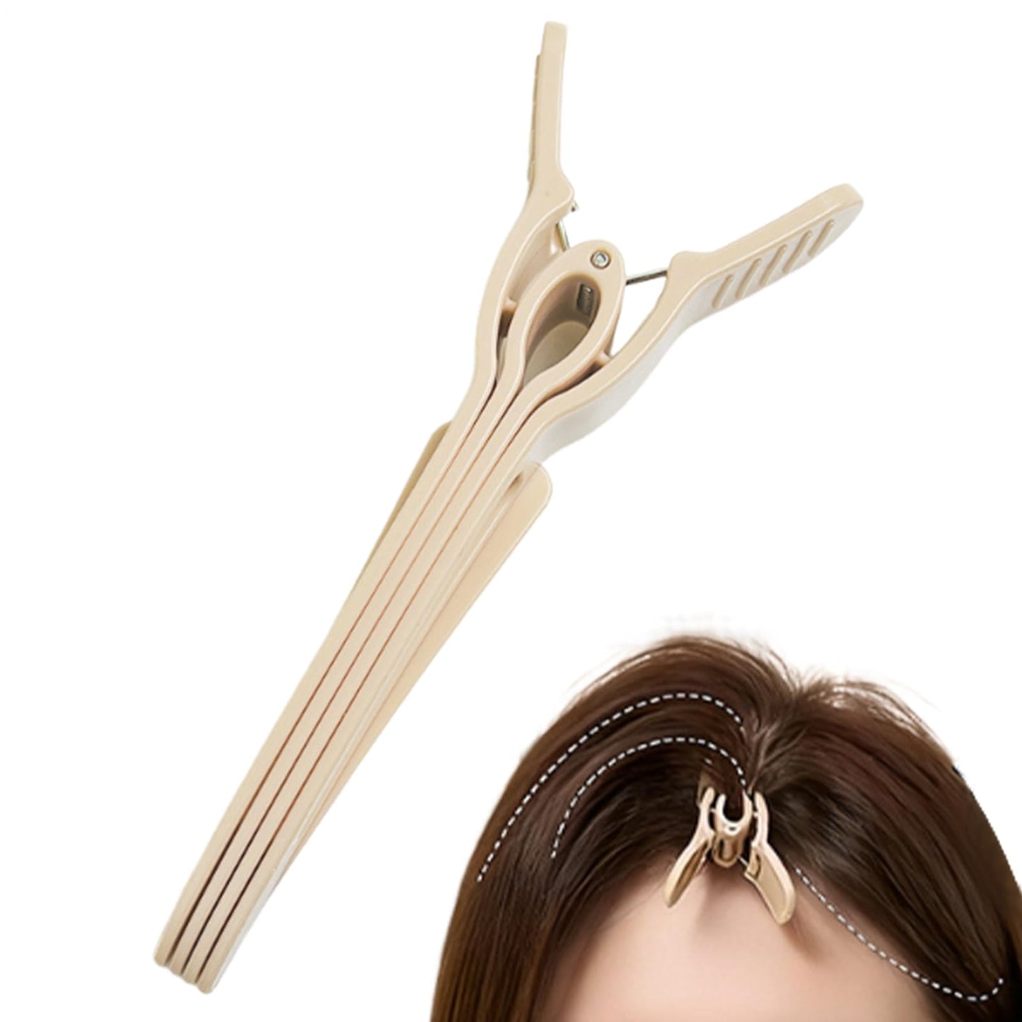 Hair Clips - Curlers - Volume Hair - Hair Clips - Hair Accessories Women - Parting Clips - Hair Root Clip - Pony Curler - Styling Tool - Curly Girl Method - Hairdressing Supplies - Professional - Black, Pink, and Beige - 3 Pieces - Image 8