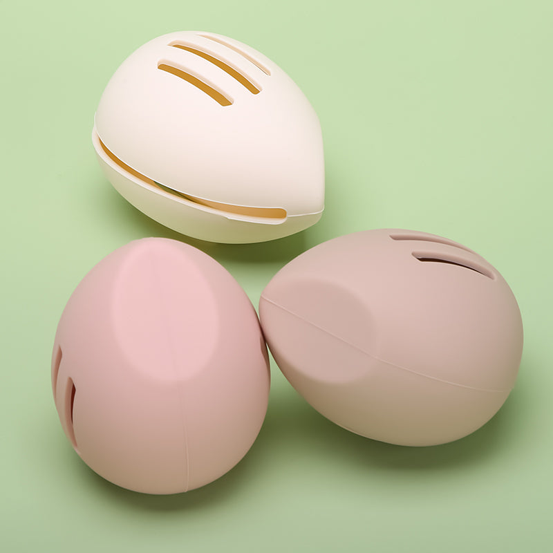 Makeup Sponge Holder - Beauty Sponge Case - Makeup Organizer - Storage Box - Makeup Egg - Travel Box - Cosmetic Accessories - Sponge Box - Gift for Women - Toiletry Bag - Protective Cover - Silicone - Nude Pink and Brown - 3 Pieces - Image 5