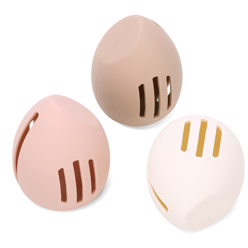 Makeup Sponge Holder - Beauty Sponge Case - Makeup Organizer - Storage Box - Makeup Egg - Travel Box - Cosmetic Accessories - Sponge Box - Gift for Women - Toiletry Bag - Protective Cover - Silicone - Nude Pink and Brown - 3 Pieces - Image 8
