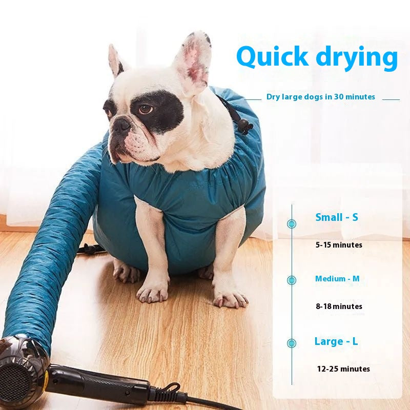 Dog Hair Dryer - Dog Drying Bag - Dog Water Blower - Dog Bathrobe - Dog Hair Dryer - Coat Care - Dog Towel - Animal Supplies - Grooming Salon - Bellows - Dog Hair Dryer - Quick-Drying Size M - Blue - 1 Piece - Image 2