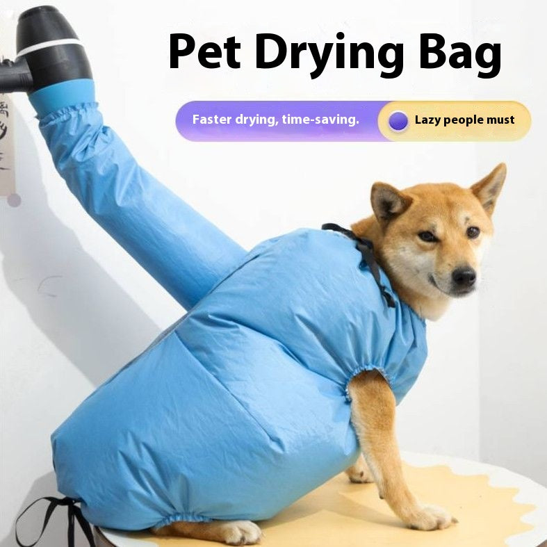 Dog Hair Dryer - Dog Drying Bag - Dog Water Blower - Dog Bathrobe - Dog Hair Dryer - Coat Care - Dog Towel - Animal Supplies - Grooming Salon - Bellows - Dog Hair Dryer - Quick-Drying Size M - Blue - 1 Piece - Image 3