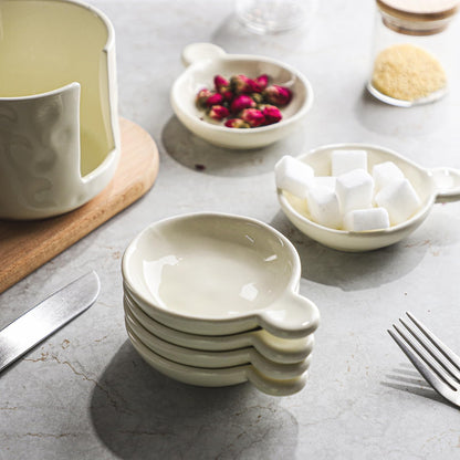 Sauce bowls - Tapas bowls - Dip bowls - Drinks bowls - Soy sauce bowl - Amuse bowls - Serving bowls - Gourmet - Snack bowls - Tableware - Ceramic Stackable with holder - White - 6 pieces - Image 6