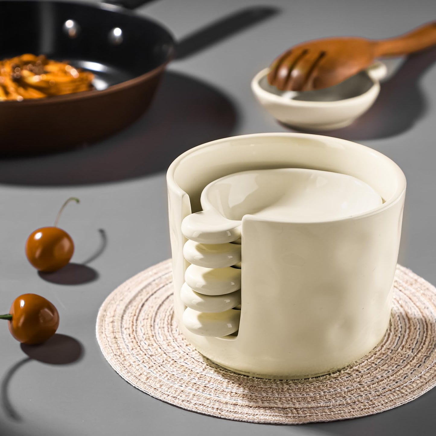 Sauce bowls - Tapas bowls - Dip bowls - Drinks bowls - Soy sauce bowl - Amuse bowls - Serving bowls - Gourmet - Snack bowls - Tableware - Ceramic Stackable with holder - White - 6 pieces - Image 7