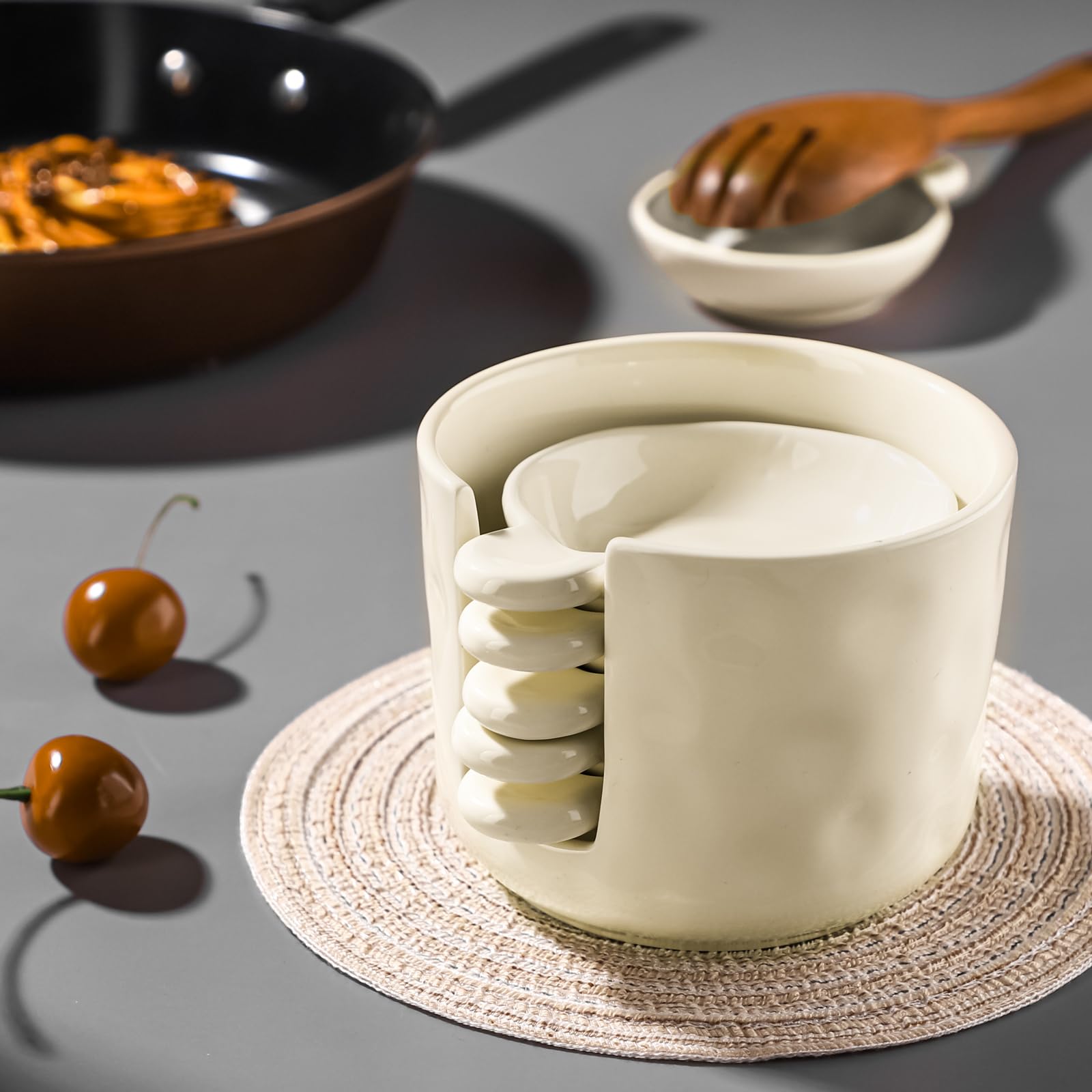 Sauce bowls - Tapas bowls - Dip bowls - Drinks bowls - Soy sauce bowl - Amuse bowls - Serving bowls - Gourmet - Snack bowls - Tableware - Ceramic Stackable with holder - White - 6 pieces - Image 7