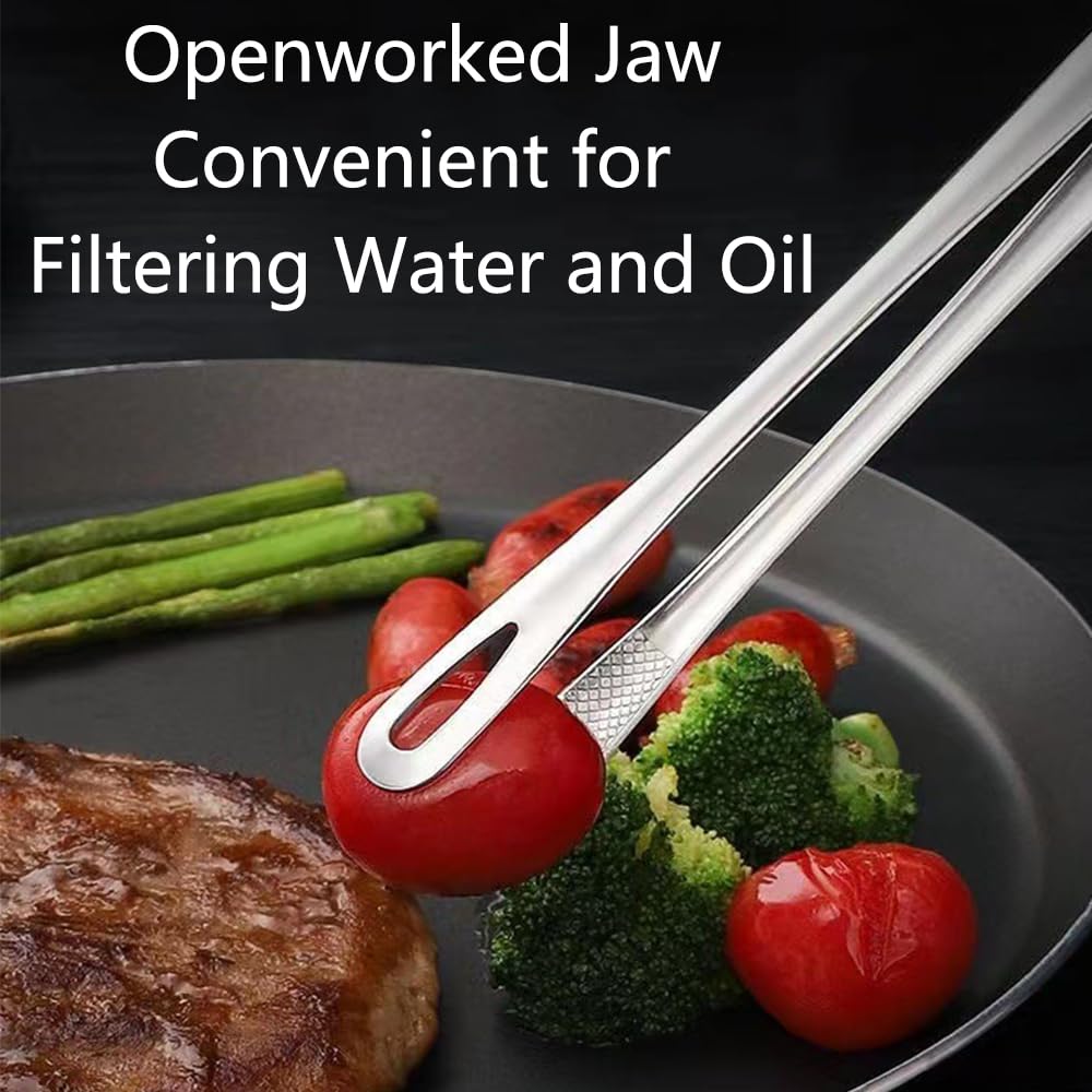 Meat Tongs - Barbecue Tongs - Kitchen Tongs - Serving Tongs - Cooking Tweezers - Grill Tongs - Gourmet Tongs - BBQ Accessories - Chef Tweezers - Kitchen Utensils - Meat Turning - Korean BBQ - Professional Stainless Steel - Gold - 2 Pieces - Image 3