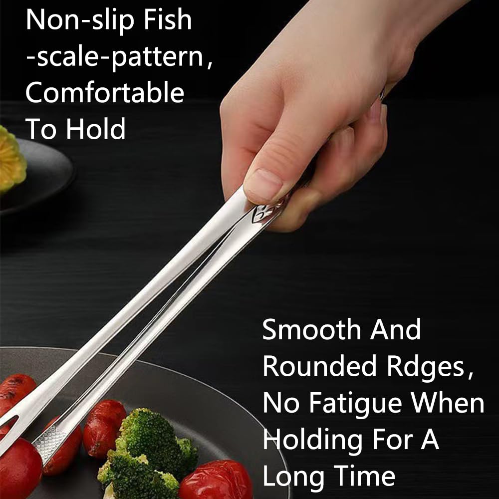 Meat Tongs - Barbecue Tongs - Kitchen Tongs - Serving Tongs - Cooking Tweezers - Grill Tongs - Gourmet Tongs - BBQ Accessories - Chef Tweezers - Kitchen Utensils - Meat Turning - Korean BBQ - Professional Stainless Steel - Gold - 2 Pieces - Image 4