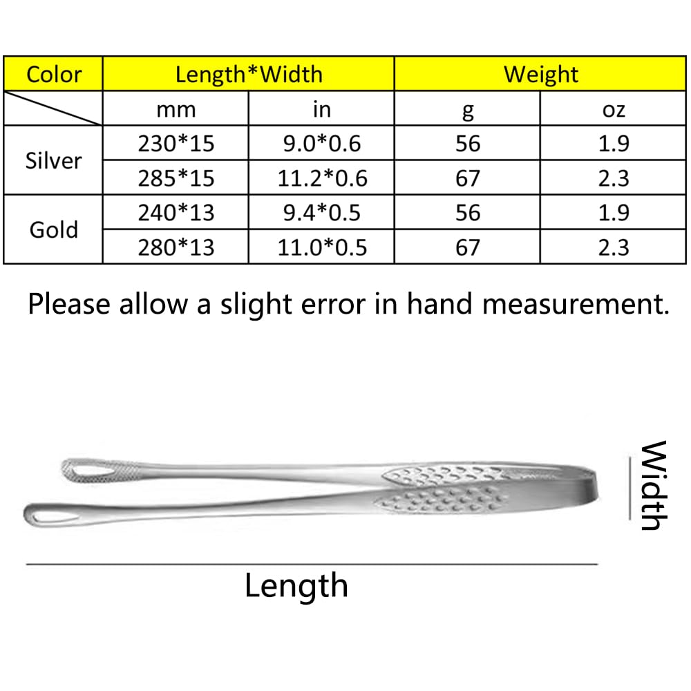 Meat Tongs - Barbecue Tongs - Kitchen Tongs - Serving Tongs - Cooking Tweezers - Grill Tongs - Gourmet Tongs - BBQ Accessories - Chef Tweezers - Kitchen Utensils - Meat Turning - Korean BBQ - Professional Stainless Steel - Gold - 2 Pieces - Image 8