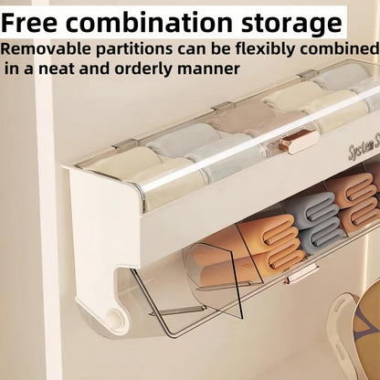 Underwear women's storage box - Premium quality - Storage box with lid - Clothing storage box - clothes rack - wardrobe - clothes hangers - Drawer - storage cabinet with compartments - Plastic storage box - Underwear - Socks - Hanging without drilling - W - Image 6