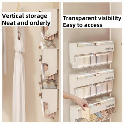 Underwear women's storage box - Premium quality - Storage box with lid - Clothing storage box - clothes rack - wardrobe - clothes hangers - Drawer - storage cabinet with compartments - Plastic storage box - Underwear - Socks - Hanging without drilling - W - Image 8