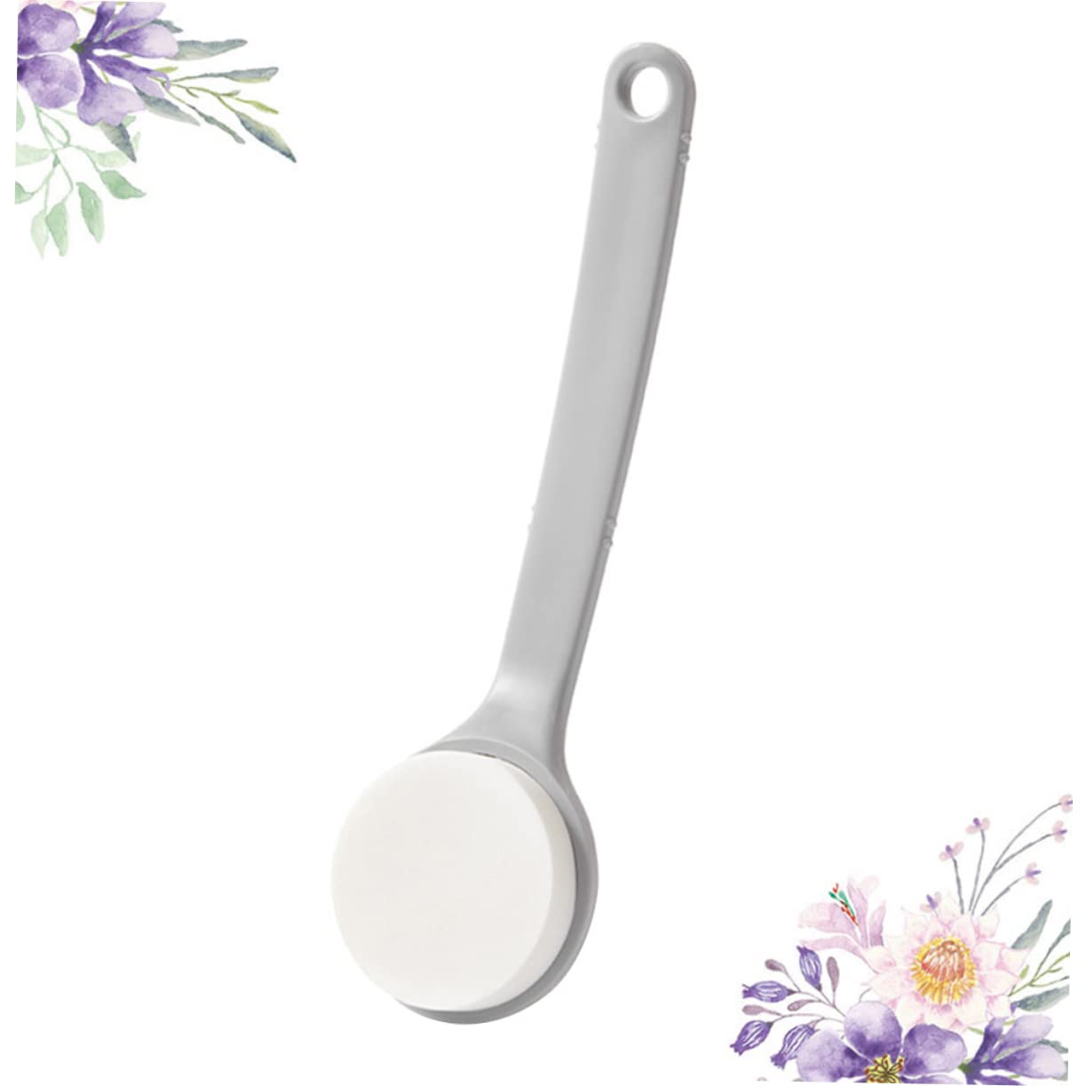 Back Brush with Long Handle - Bath Brush - Shower Brush - Back Scrubber - Bath Sponge on Handle - Back Scrubber - Bathroom Accessories - Shower Sponge - Sponge with Handle - Back Sponge - Bathroom Supplies - Scrubbing - Hangable - Gray - 2 Pieces - Image 7
